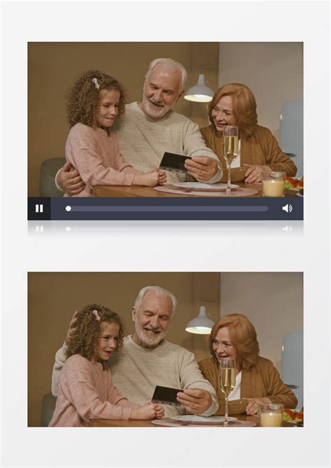 爷爷奶奶在给孙女展示照片实拍视频素材模板下载_照片展示_图客巴巴