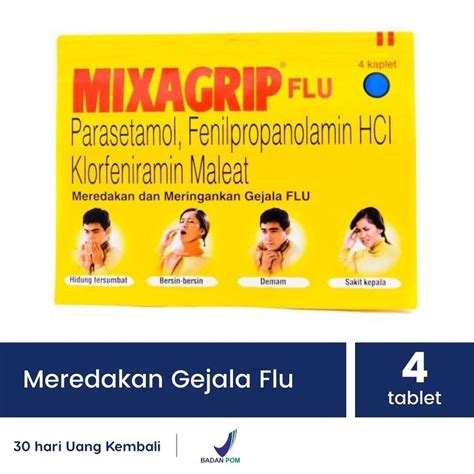 Jual MIXAGRIP OBAT FLU DAN BATUK 4 TABLET | Shopee Indonesia
