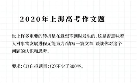 2020年上海卷高考作文题目及点评_上海卷高考作文题评析_学习力