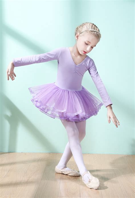 纯棉儿童舞蹈服长袖女童芭蕾舞裙小女孩练功服中国舞粉色长袖纱裙-阿里巴巴