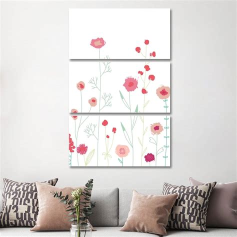 iCanvas "Plymouth Flowers" by Nic Squirrell 3-Piece Canvas Wall Art Set ...