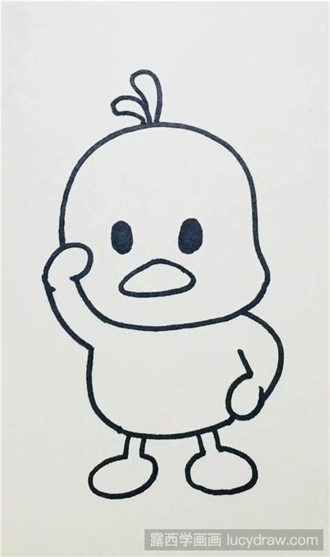 可爱漂亮的小黄鸭简笔画教程 简单又非常可爱的小黄鸭简笔画怎么画-露西学画画