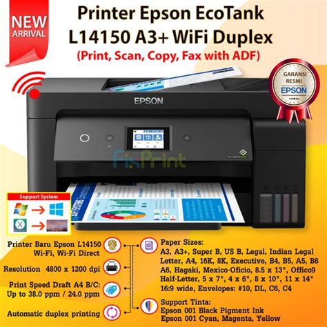 Jual Printer Epson EcoTank L14150 A3 Wi-Fi Duplex Wide Format All in ...