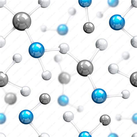 分子无缝模式分子链接化学键空间立体结构化学知识矢量插画素材