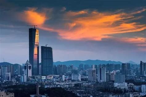 镇江城市天际线日落夜景图片素材