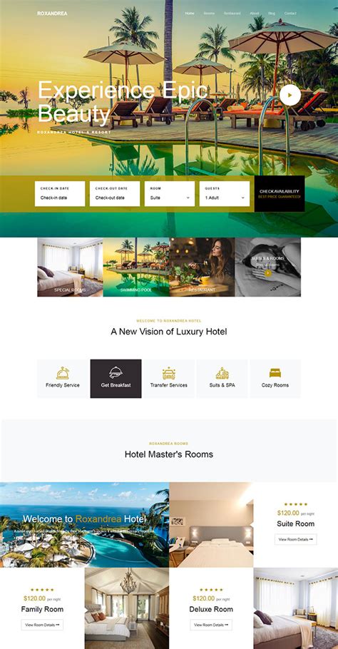 HTML5响应式旅游度假酒店客房网上预定平台网站模板_响应式网站模板_网站模板_js代码