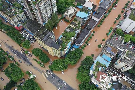 直击四川乐山洪水现场 城市内涝严重-天气图集-中国天气网