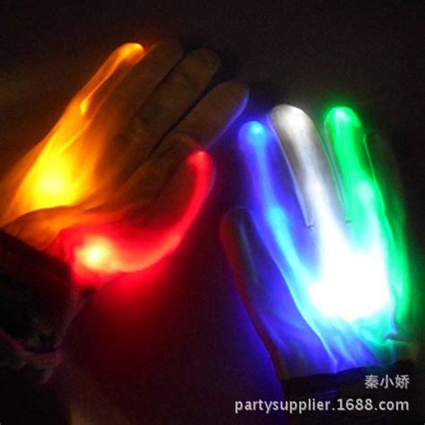 LED发光手套舞台表演演唱会舞会七彩闪光 LED灯闪光手套万圣节-阿里巴巴