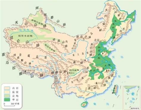 高清中国地形分布图大图_中国地理地图_初高中地理网