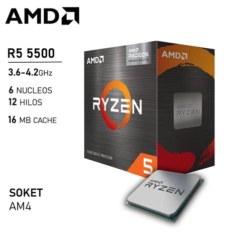 Procesador AMD Ryzen 5 5500 3.6GHz 6 Núcleos 12 Hilos AM4 | Quito Ecuador