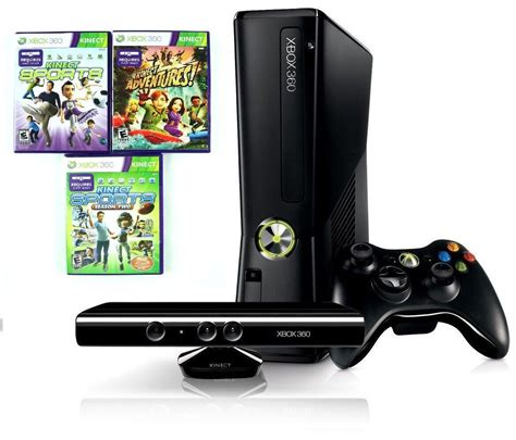 Xbox 360 Kinect Sports Bundle 250gb Complete Console Controller Cords ...