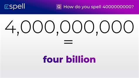 4000000000 in words - How to Spell the Number 4000000000 in English