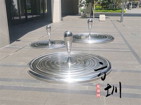 广场步行街不锈钢水滴形雕塑-方圳雕塑厂