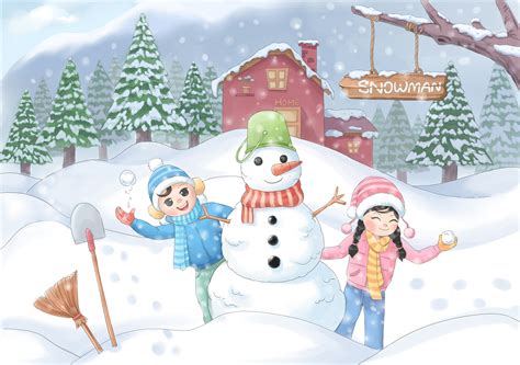 堆雪人|插画|儿童插画|喷射机 - 原创作品 - 站酷 (ZCOOL)