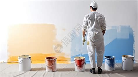 正在刷油漆的工人高清图片下载-正版图片600152100-摄图网