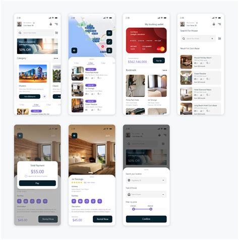 在线酒店预订app ui界面设计 .xd素材-优社Uther