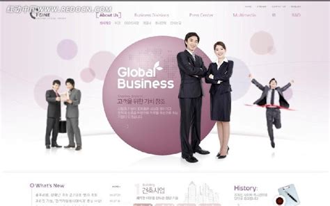 韩国商务企业网站模版PSD素材免费下载_红动中国