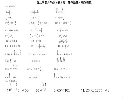 苏教版六年级上册解方程计算题专项练习1_南京学而思爱智康