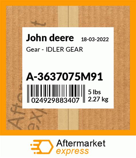 A-3637075M91 - Gear - IDLER GEAR fits John Deere | Price: $104.60