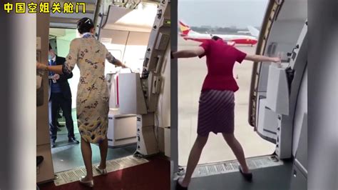 正在考试的空姐，看到开飞机舱门这么熟练，我就知道她被录取了！_腾讯视频