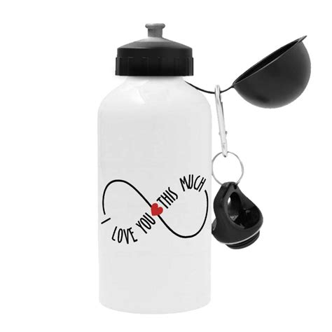 Sticla cu capac I Love You, Aluminiu, 500 ml, Multicolor - eMAG.ro