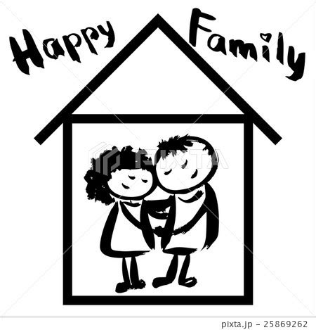 Happy family and homeのイラスト素材 [25869262] - PIXTA