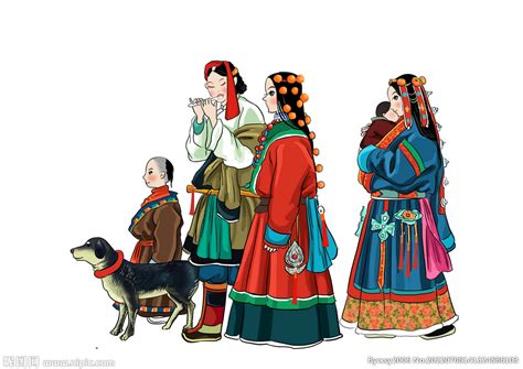 手绘藏族家庭设计图__动漫人物_动漫动画_设计图库_昵图网nipic.com