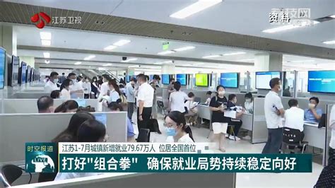 江苏1-7月城镇新增就业79.67万人 位居全国首位_我苏网