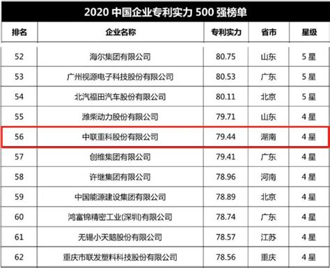 行业第一！中联重科荣登2020中国企业专利实力500强榜单 - 知识产权 - 新湖南