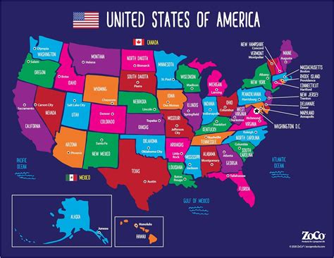 United states of america map with waving flag Vector Image