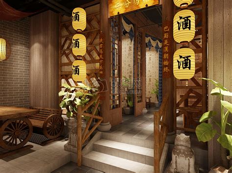 江南园林主题中式特色海鲜酒楼餐厅装修设计图-设计风尚-上海勃朗空间设计公司
