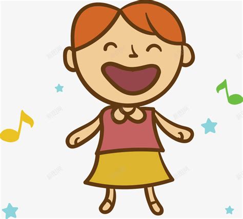 微笑可爱唱歌女孩png图片免费下载-素材7myVPWgka-新图网