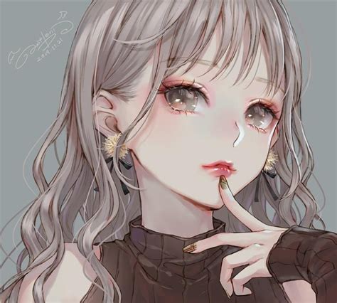 甜美女生小马甲头像动漫