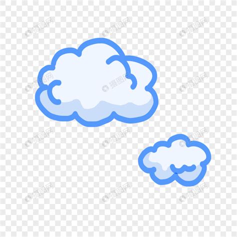 手绘卡通蓝色云朵状想象框PNG图片素材下载_云朵PNG_熊猫办公