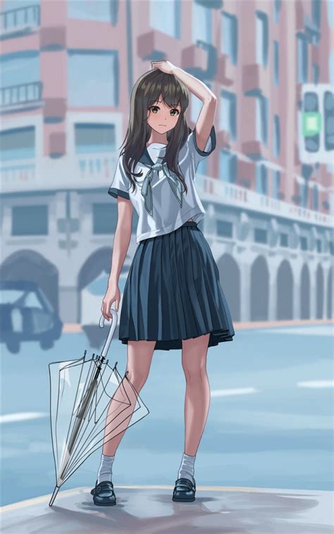 甜美女生头像制服动漫版