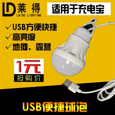低压led球泡USB灯泡5V移动电源灯泡充电宝地摊电脑可用户外灯泡 ...