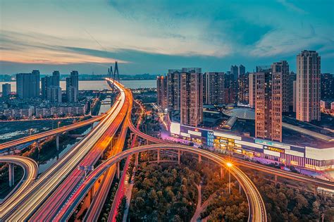 武汉城市夜景二七长江大桥高清图片下载-正版图片500595282-摄图网
