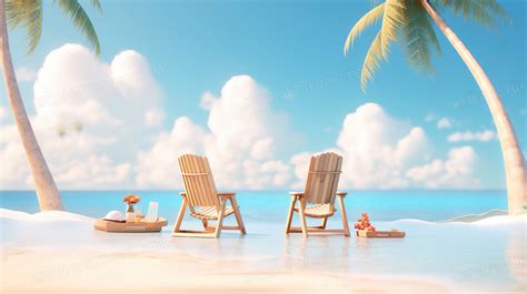 海滩日落轮廓/美丽的岛屿海滩沙滩在热带海洋夏季色彩缤纷的橙色和紫色天空背景高清摄影大图-千库网
