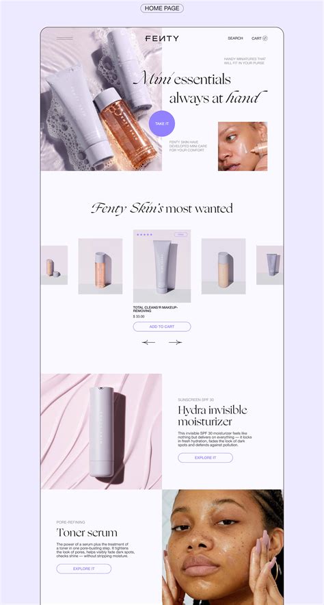 美容化妆品紫色系电子商务极简主义网页设计 [20P]