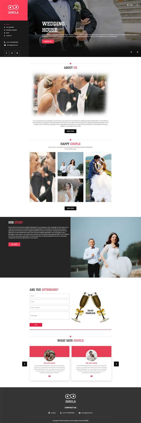 婚庆网站源码，经典婚礼网站模板-17素材网
