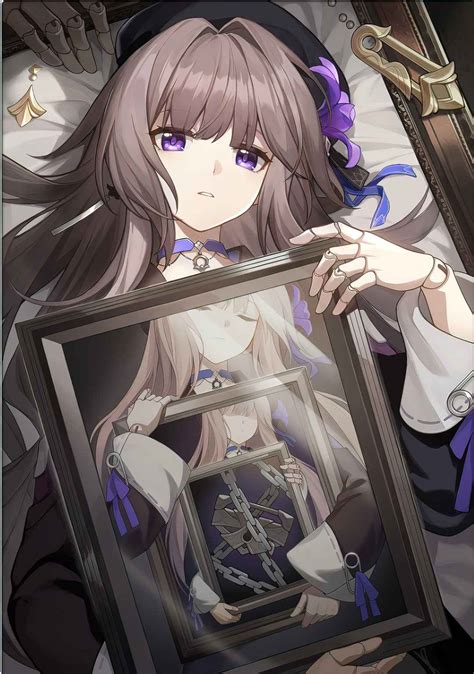 紫色眼睛少女图片