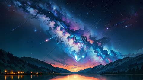 夜空之流星和漫天星星背景图片下载_800x800像素JPG格式_编号ve7fge2pz_图精灵