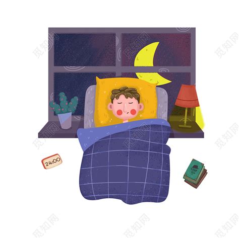 卡通手绘正在睡觉的小孩元素素材下载-正版素材401067284-摄图网
