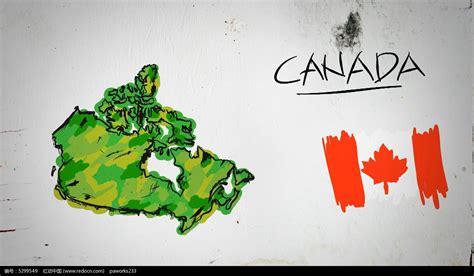 手绘加拿大地图上的黄色新不伦瑞克省地图EPS素材免费下载_红动中国