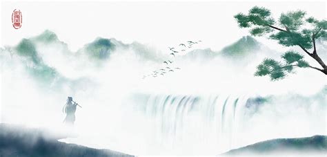高山流水 中国意象画设计图__绘画书法_文化艺术_设计图库_昵图网nipic.com