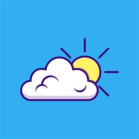cloud and sun icon or logo 3282812 Vector Art at Vecteezy