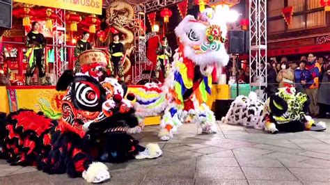 华人演绎桃园三结义#醒狮文化 #醒狮 #舞狮 红黑为关羽 绿黑为张飞