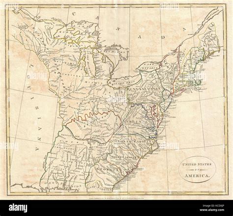 1799, Cruttwell Map of the United States of America Stock Photo - Alamy