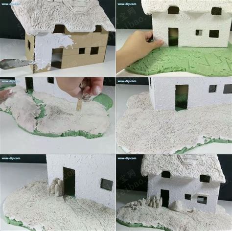 实现乡村生活的幻想，DIY黏土模型屋茅草房教学 - 手工小制作 - 51费宝网