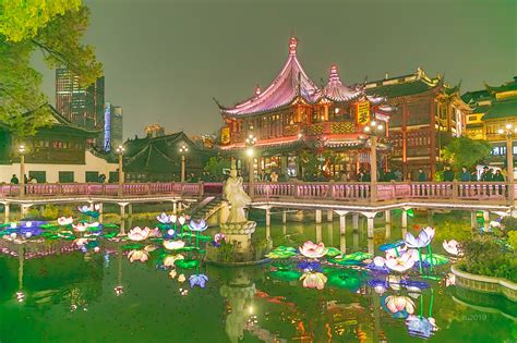 上海豫园老街城隍庙夜景_高清图片_全景视觉